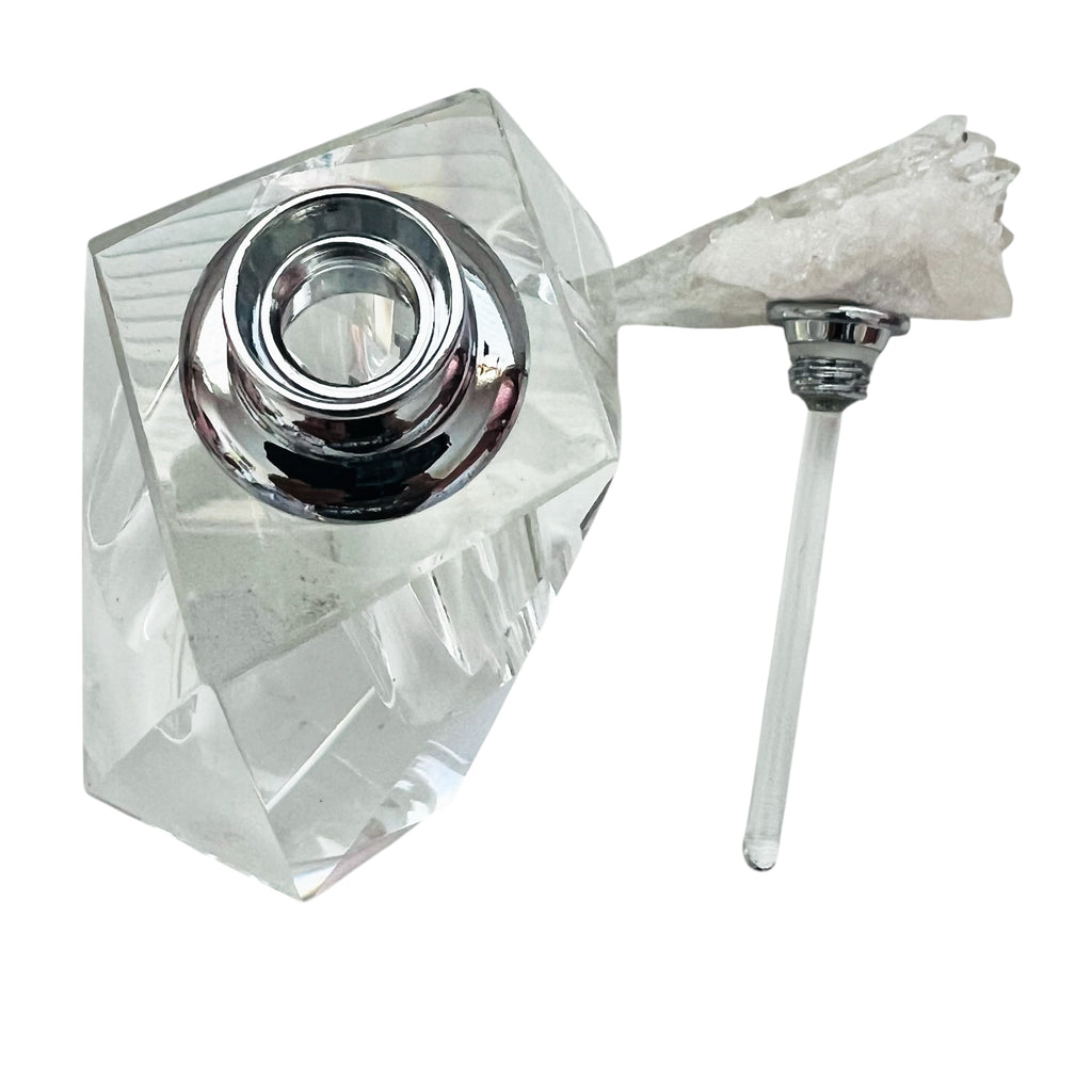 Crystal Perfume Bottle with Stone Top