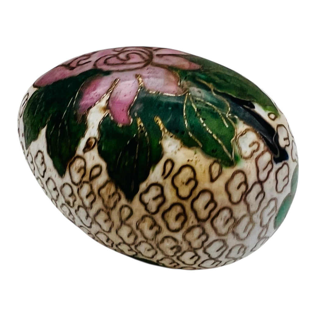 Vintage Cloisonne Flower Egg