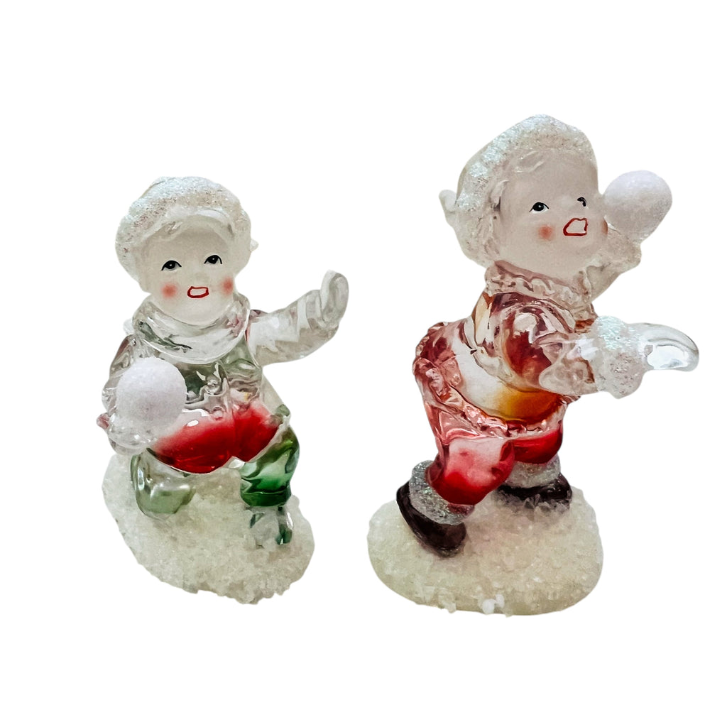 Vintage Christmas Holiday Ice Sculptures Heritage Snowballs Figures