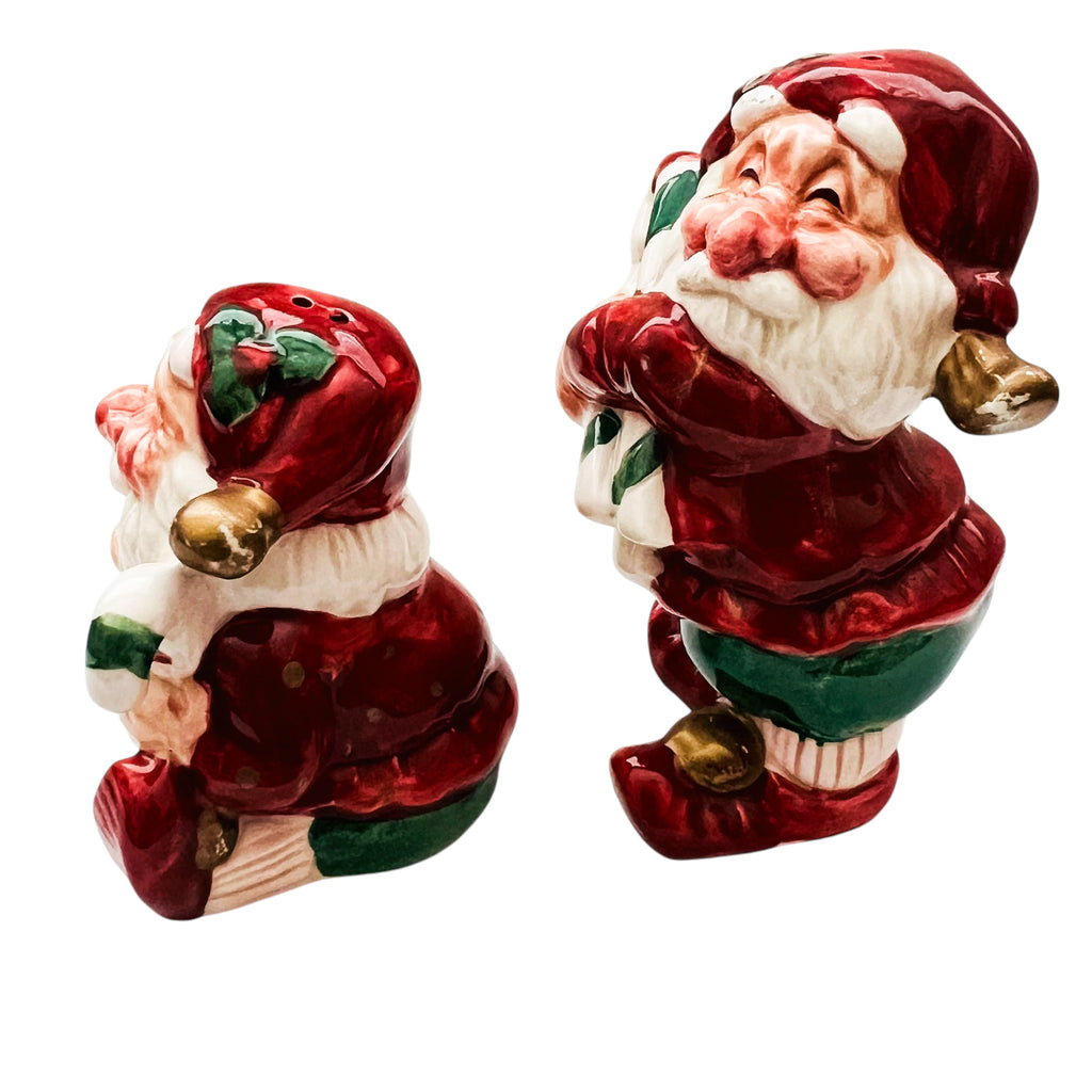 Vintage Fitz & Floyd 1990 Old World Christmas Elves Salt & Pepper Shakers Set
