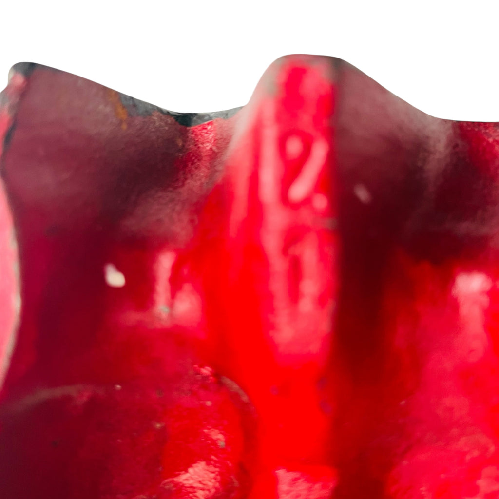 Vintage Cast Iron Painted Santa Claus Fireplace Andirons Figurines -Pair