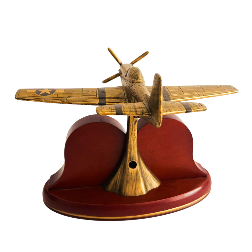 Bradford Exchange 70th Anniversary P-51 Mustang Thermometer Clock Display