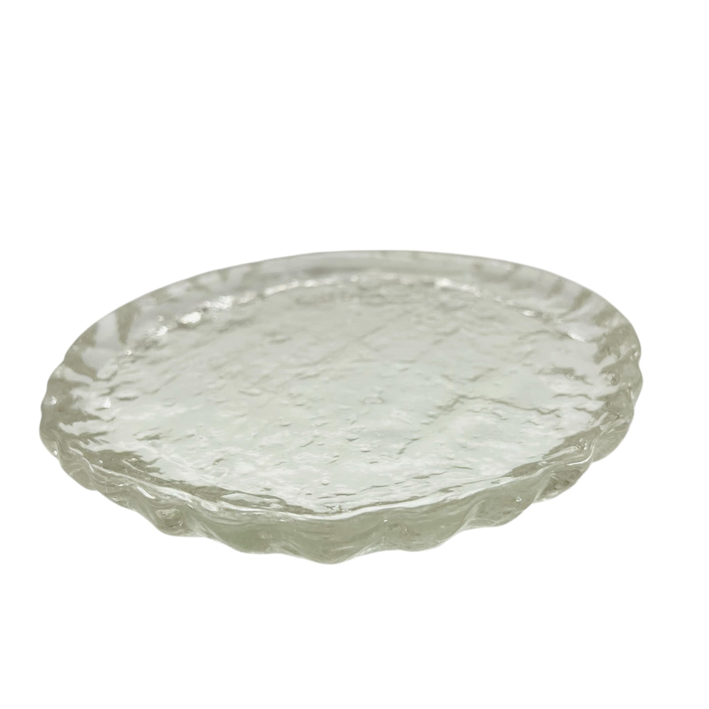 Textured Clear Glass Decorative Cheese Plater Plate