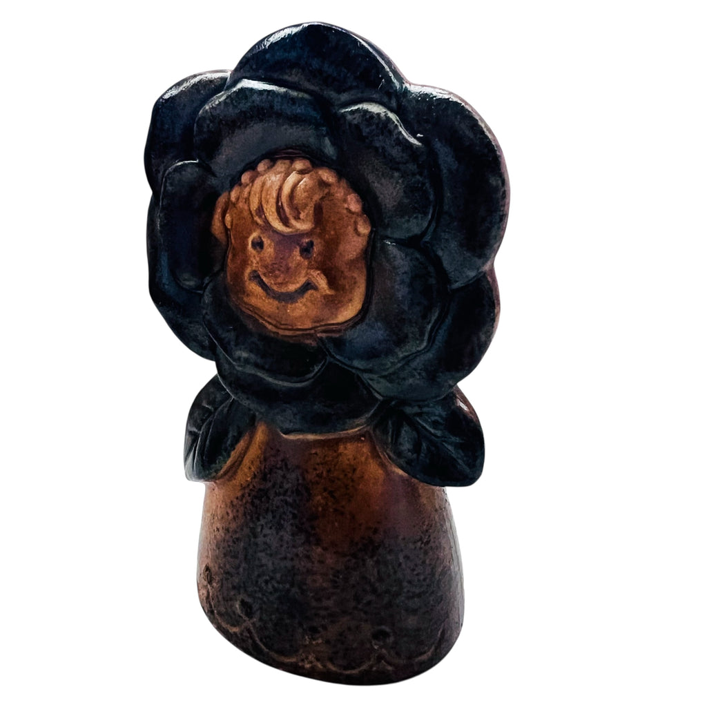 Vintage Flower Face Ceramic Anthropomorphic Salt Shaker