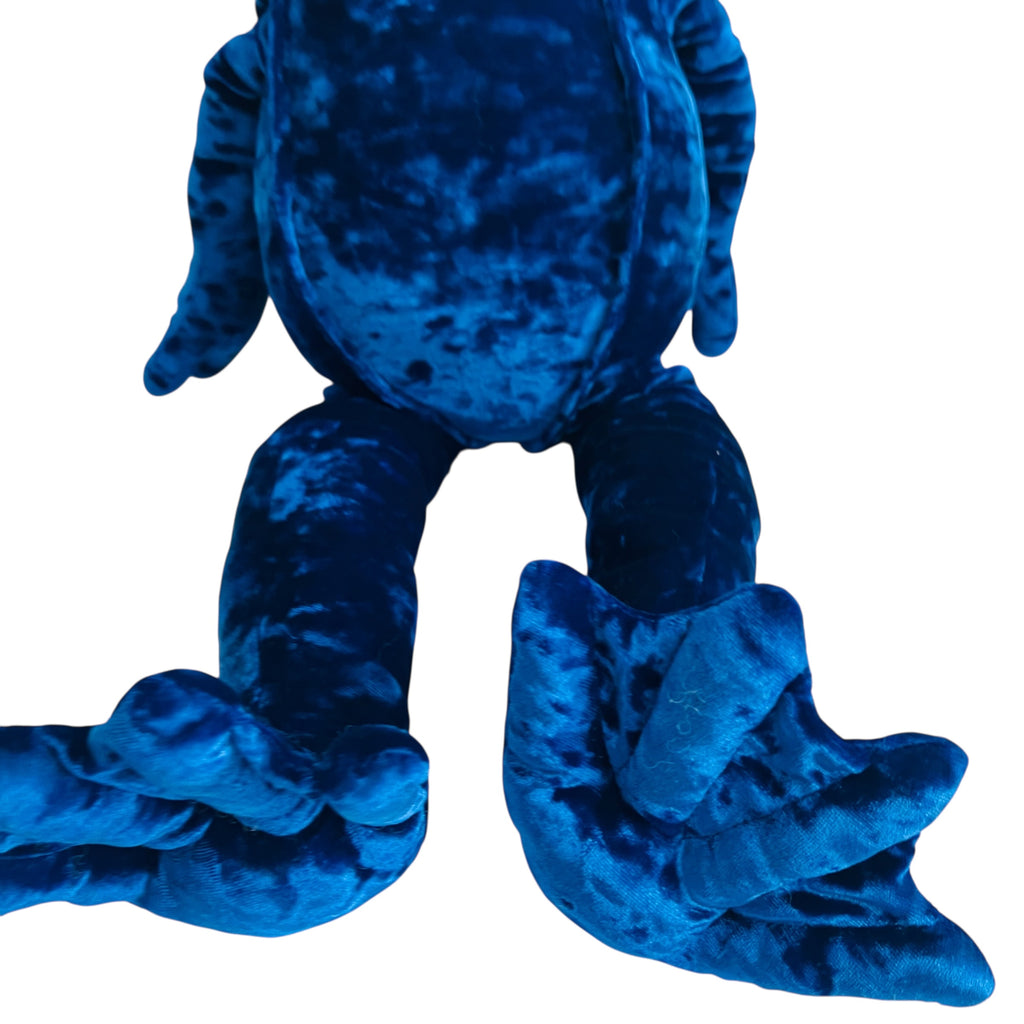 Vintage Commonwealth Velvet Blue Frog Stuffed Animal Plush