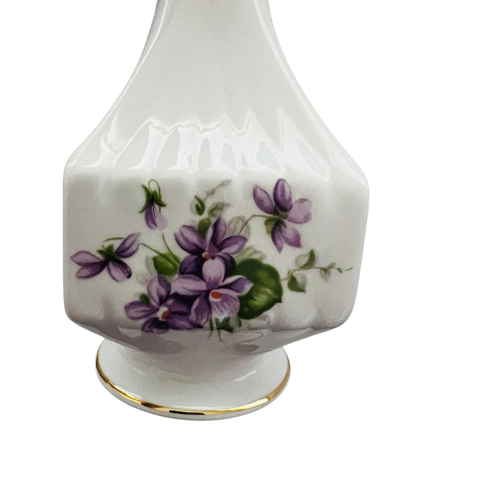 Vintage Aynsley WILD VIOLETS Porcelain Made in England Vase