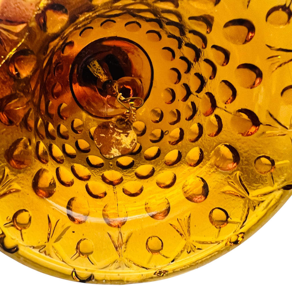 Vintage Fenton Amber Hobnail Glass Bell