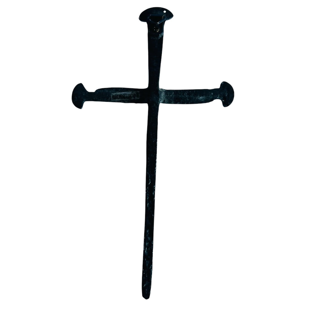 Vintage Cross Of Nails Rustic Metal Wall Hanging