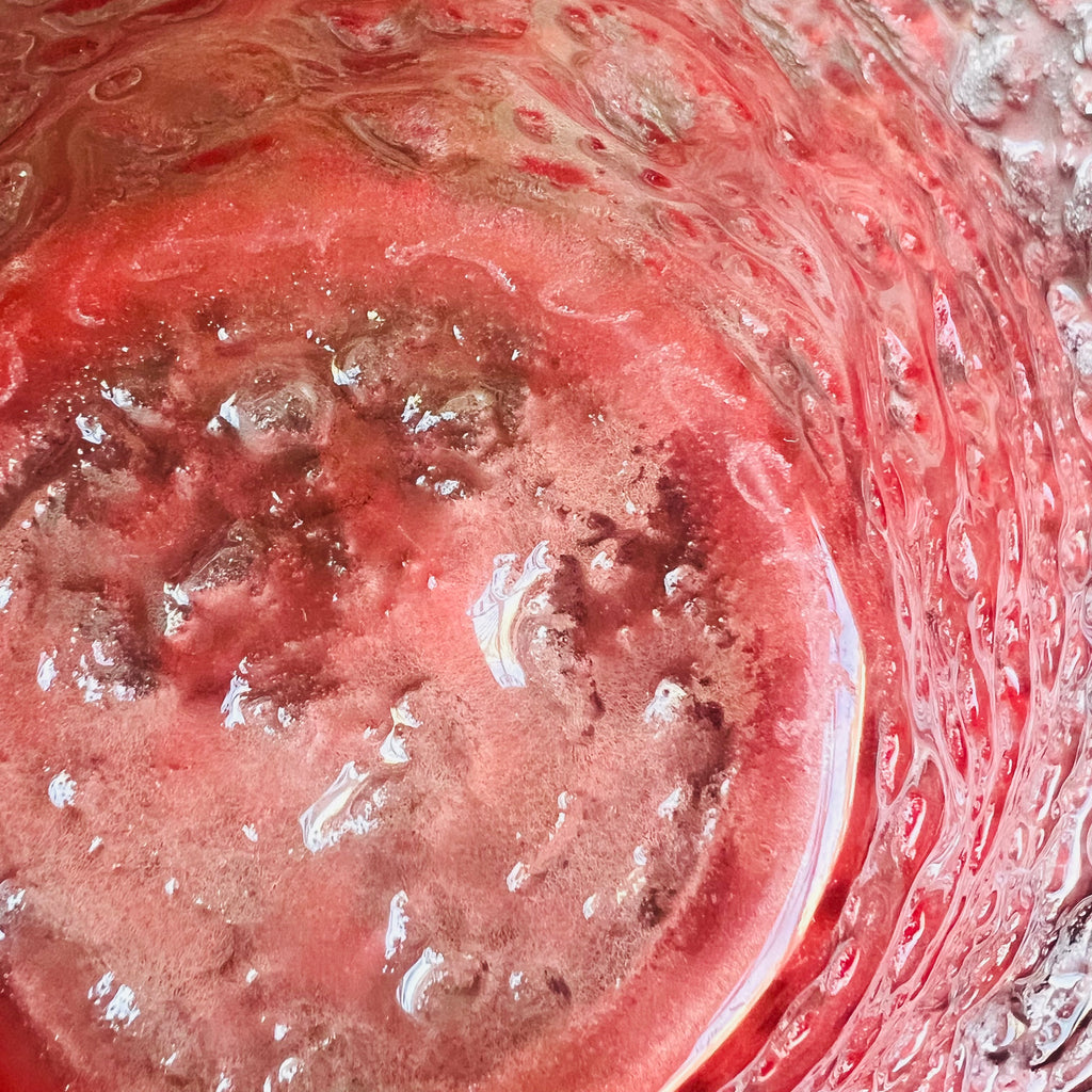 Vintage MCM Glen Lukens Rose Tourmaline Art Glass Centerpiece Signed Bowl