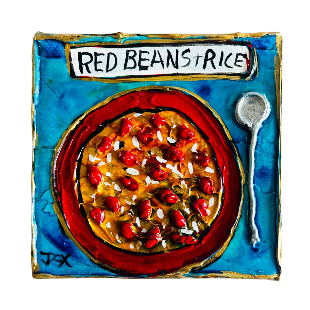 Art by Jax Frey Coffee & Beignets & Red Beans & Rice Mini Paintings