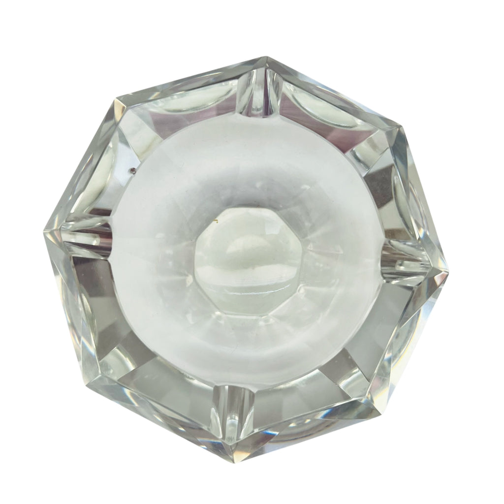 Vintage Mid Century Crystal Faceted Ashtray