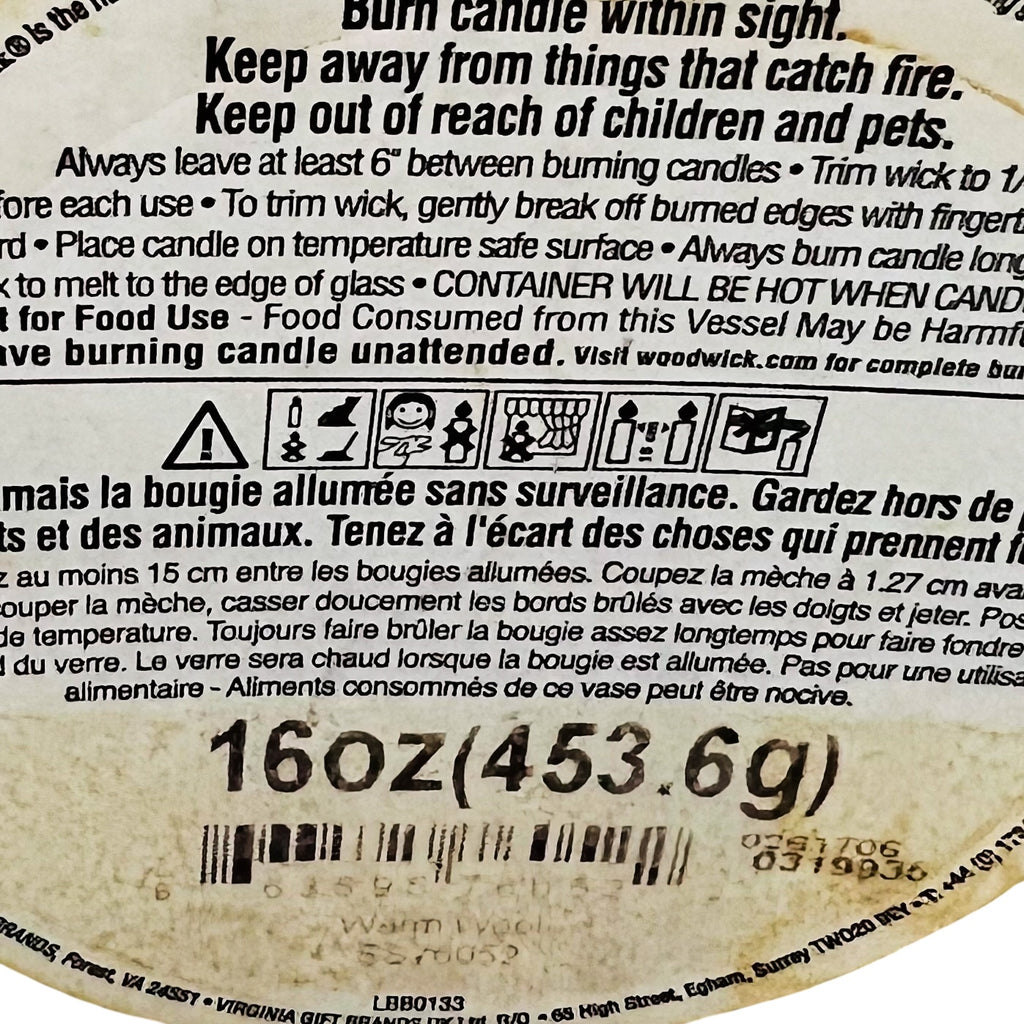 WoodWick Oval Candle in Cream with Wooden Lid