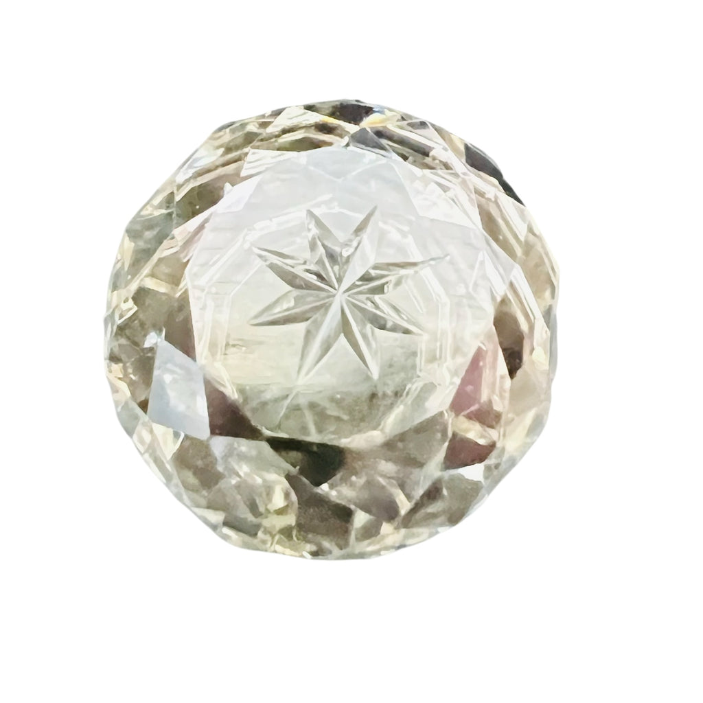 Vintage Cut Crystal Faceted Elegant Glass Star Ends Barbell