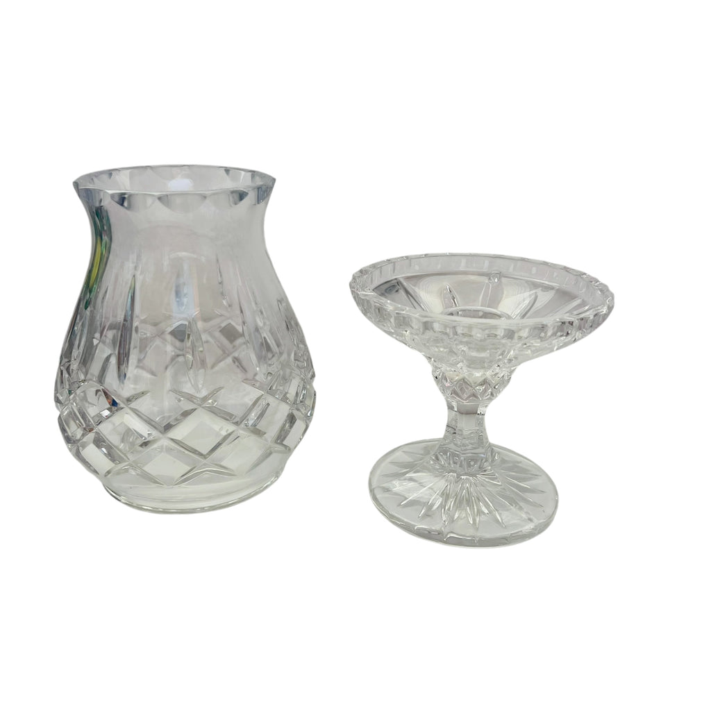 Gorham Crystal King Edward Hurricane Fairy Lamp Candle Holder