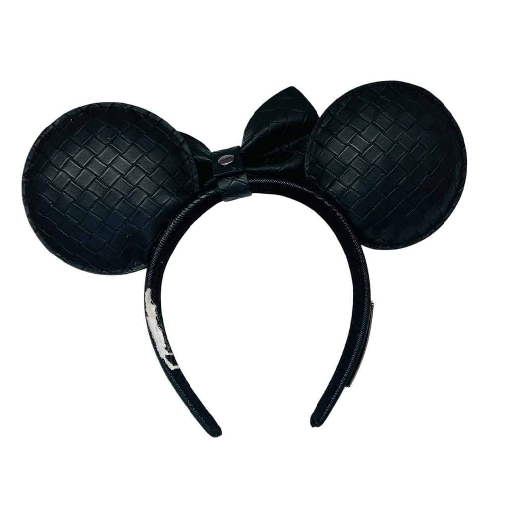 Disney Parks Loungefly Black Woven Removable Bow Minnie Ears Headband