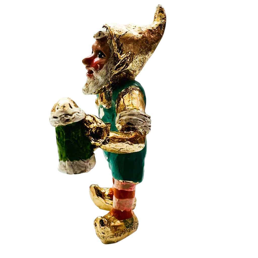 Irish Gnome Holiday Elf Cast Metal Hand Painted Figure