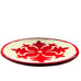 Hawaii Bananna Patch Studio Medallion Glazed Round Ceramic Red and White Plate