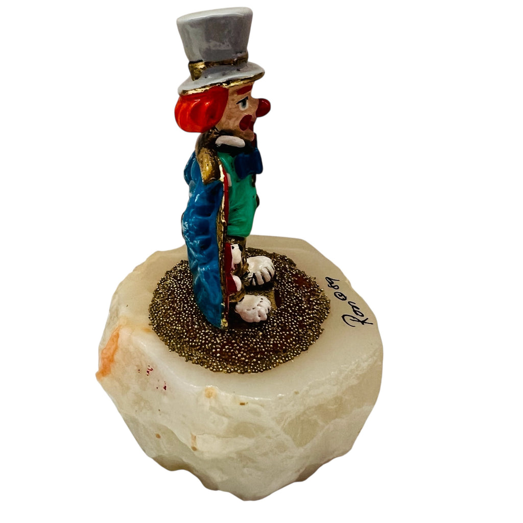 Vintage Signed Ron Lee Collection Hand-Painted Clown Top Hat Figurine