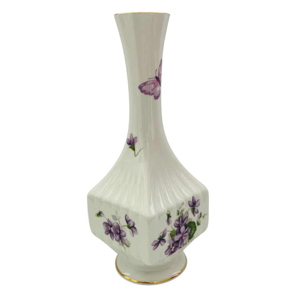 Vintage Aynsley WILD VIOLETS Porcelain Made in England Vase