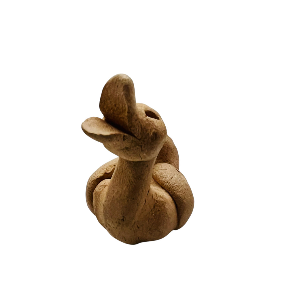 Miniature Signed Handmade Clay Duck Figurine