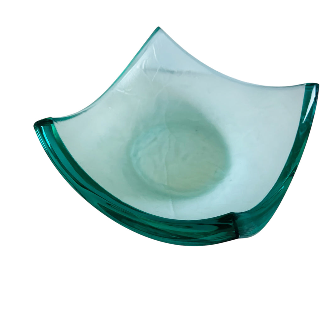 Vintage Stephen Schlanser Art Glass Catch All Tray Signed Bowl