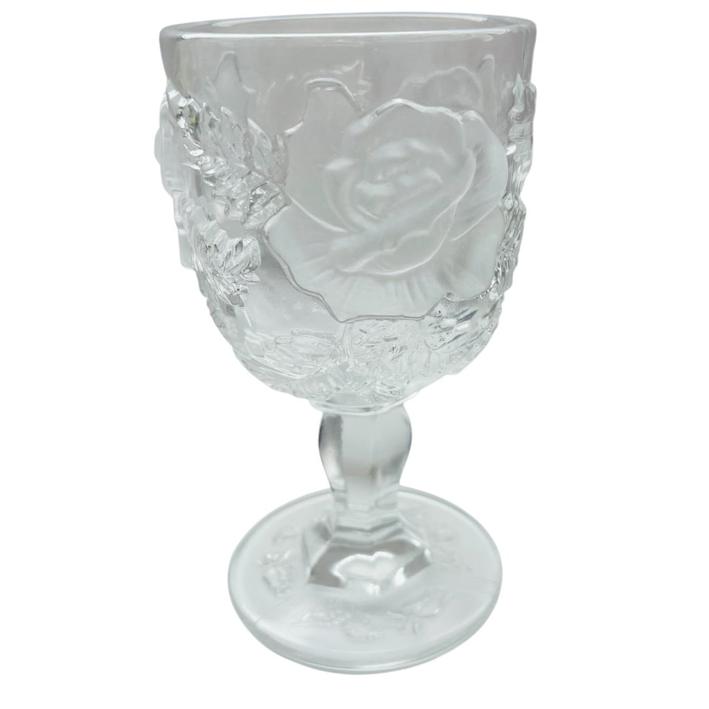 Madonna Inn Wild Rose Clear Glass Goblet Glass