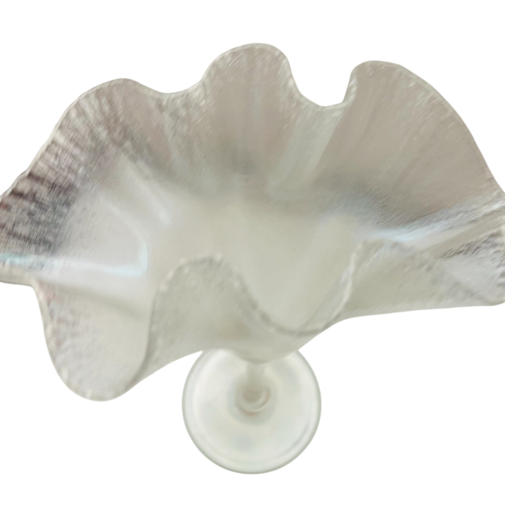 Vintage Steuben Verre de Soie Iridescent Art Glass Fan Vase