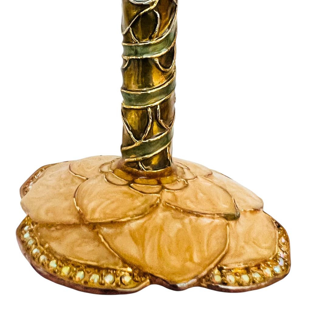 2 Saints Swarovski Crystal Enamel Jewel Flower Martini Glass