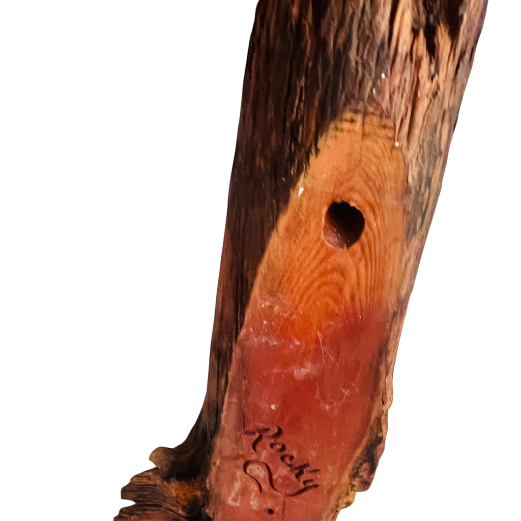 Vintage Hand Carved Wood Man Face Signed Wall Hanging