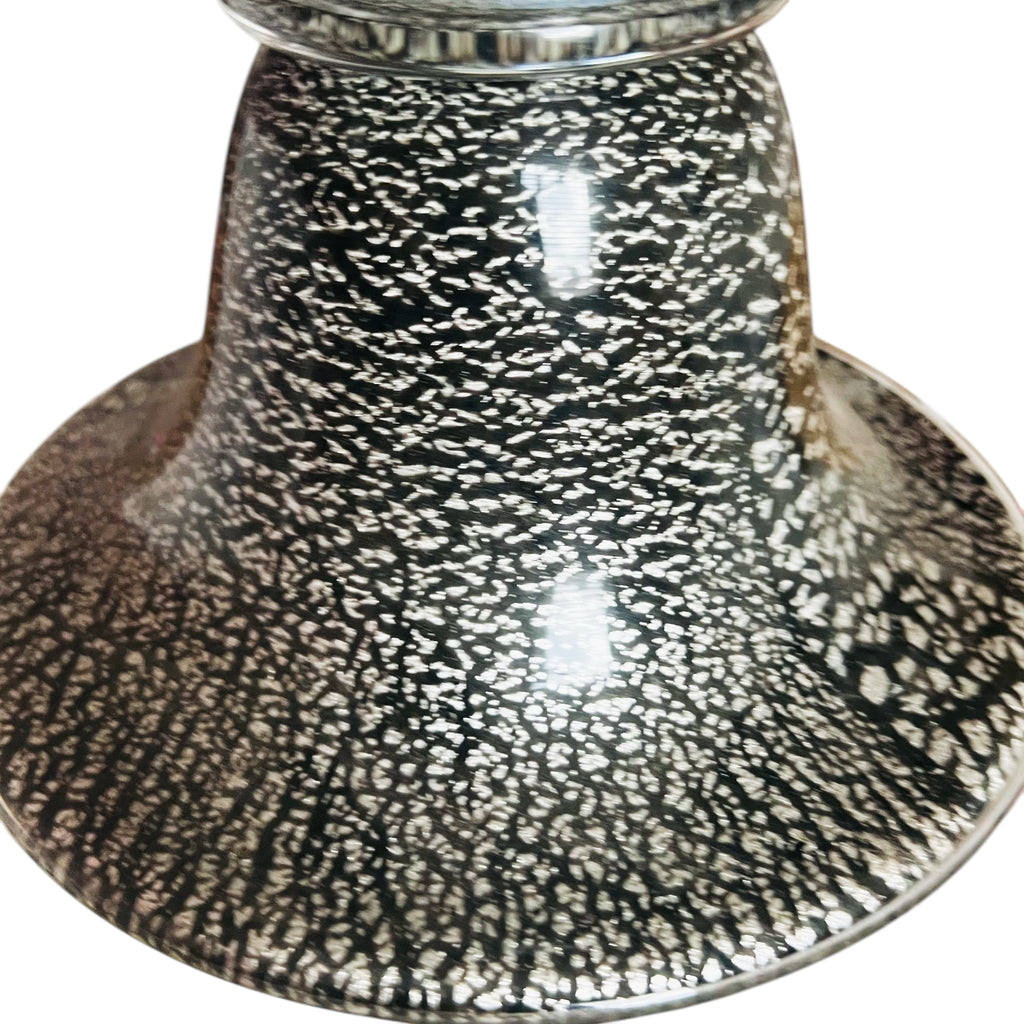 Vintage Seguso Glass Silver Flecks Murano Italy Vase