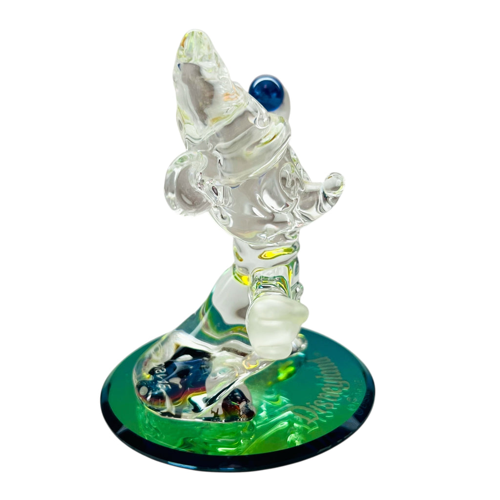 Disney Sorcerer Mickey Crystal Clear Frosted Color Changing Base Figurine