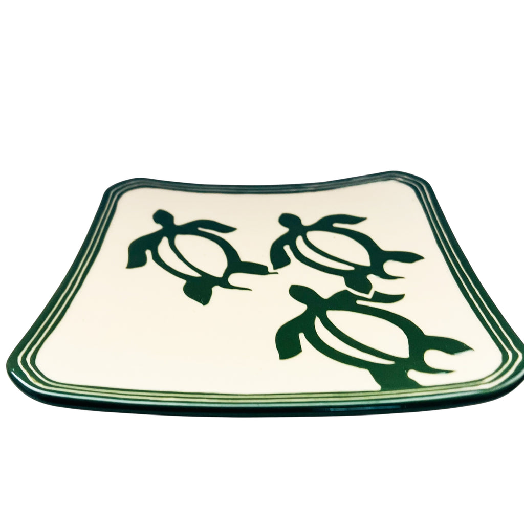 Lee Ceramics Hawaii Honu Green Sea Turtle Square Plate
