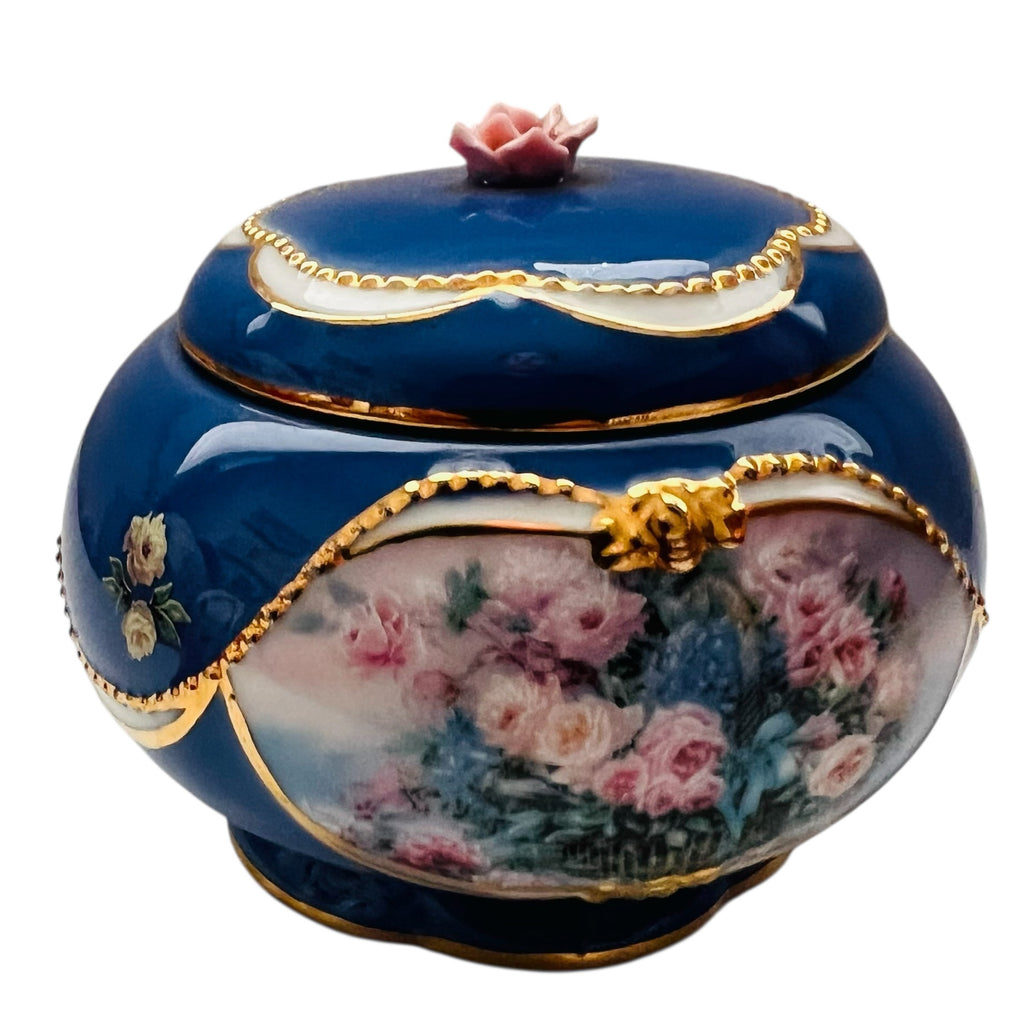 Ardleigh Elliott Lena Liu's Basket Bouquet Porcelain Music Box with Lid