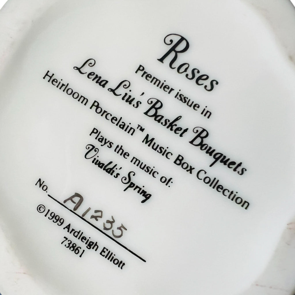 Ardleigh Elliott Lena Liu's Basket Bouquet Porcelain Music Box with Lid