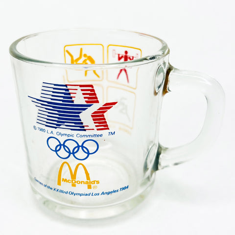 Vintage McDonald 1984 Los Angeles Summer Olympics Games Glass Coffee Mug Cup