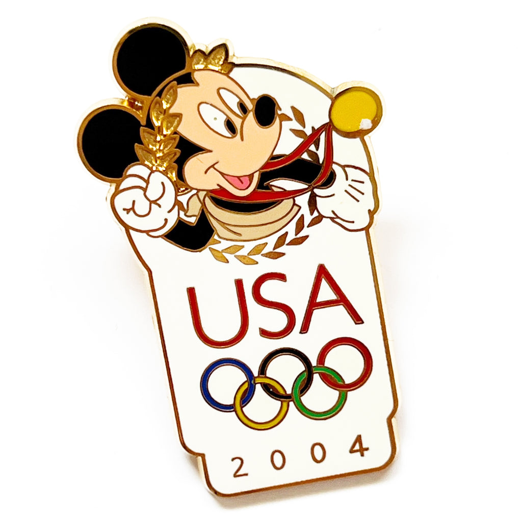 Disneyland Resort WDW USA Olympics Logo 2004 Mickey Mouse Disney Pin