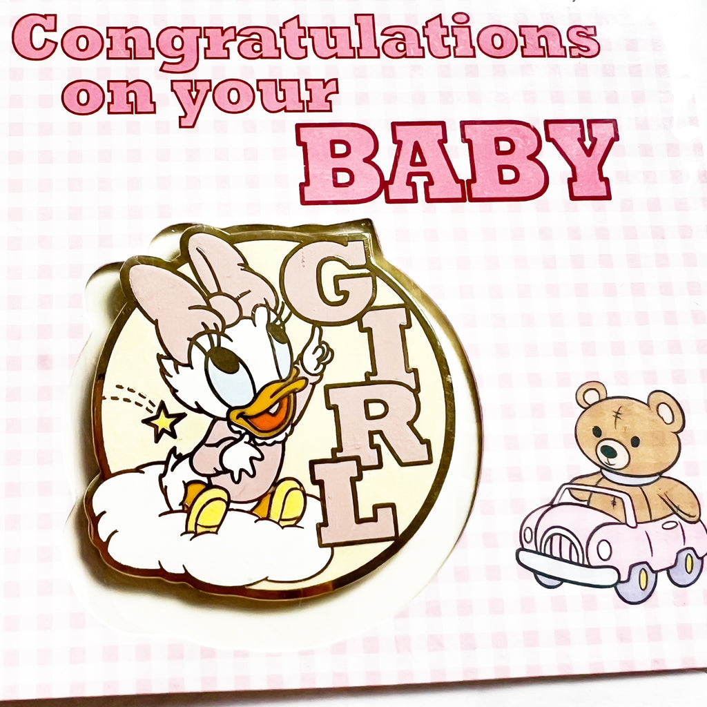 Disney Cast Exclusive Baby Girl Congratulations Disney Card & Pin Set