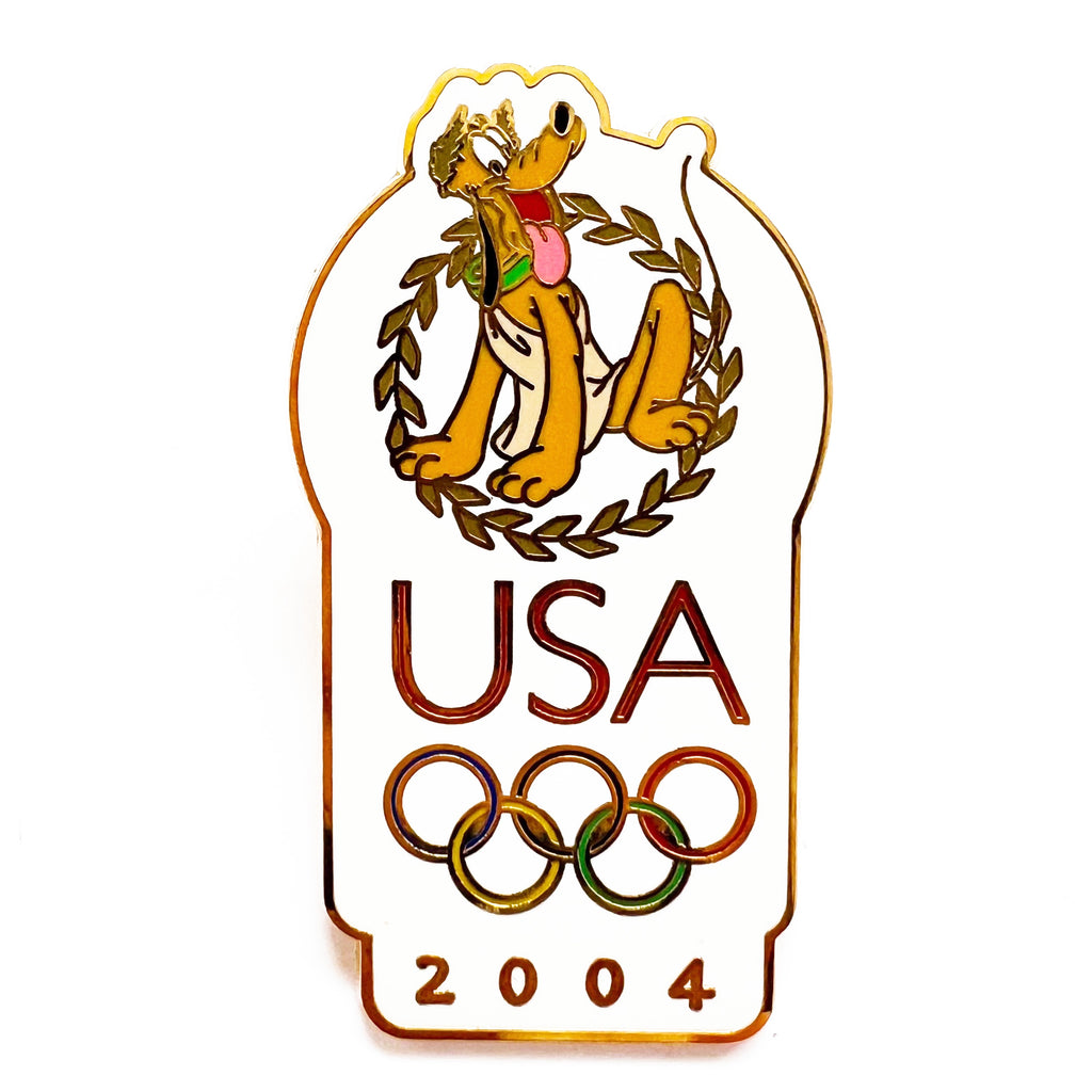 Disneyland Resort WDW USA Olympics Logo 2004 Pluto Disney Pin