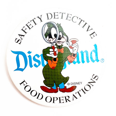 Vintage Disney Goofy Safety Detective  Pinback Button