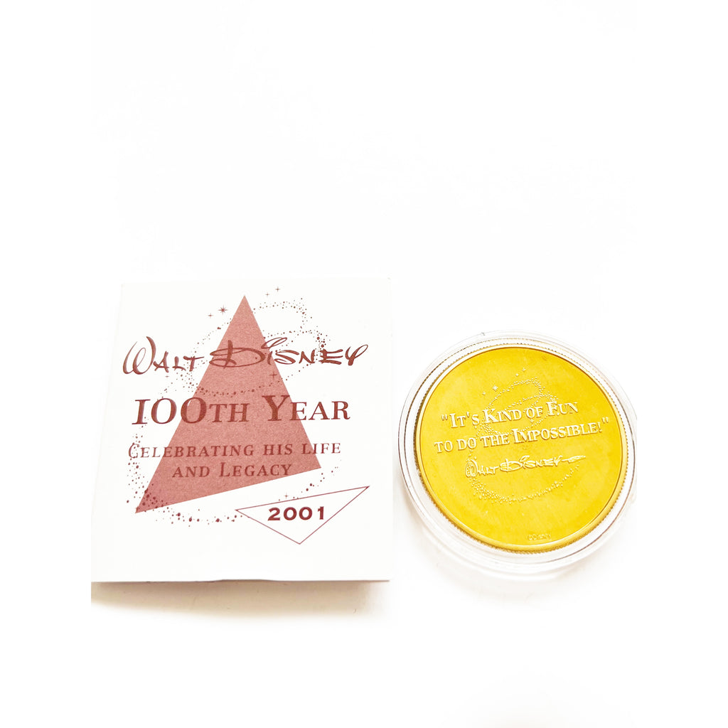 Walt Disney 100th Year 2001 The Great Western Mint Bronze COA Medallion