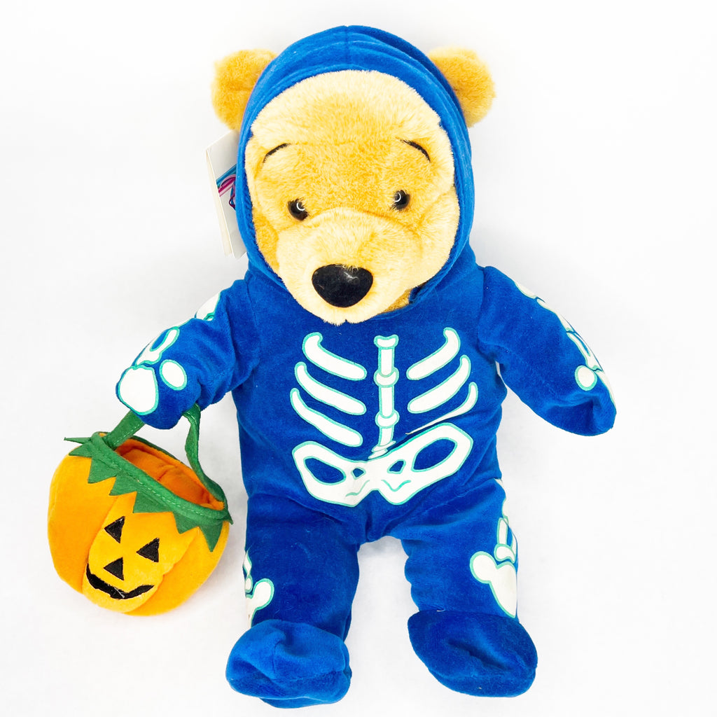 Disney Store Winne Pooh Skeleton Costume Halloween Trick Or Treat Jackolantern Pumpkin Plush