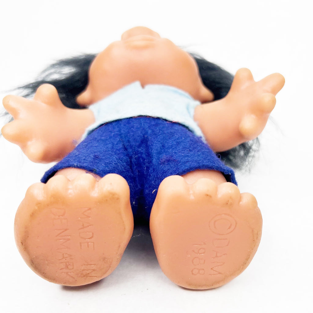 Vintage Thomas Dam Troll Doll Original 1988 Marked DAM Made in Denmark