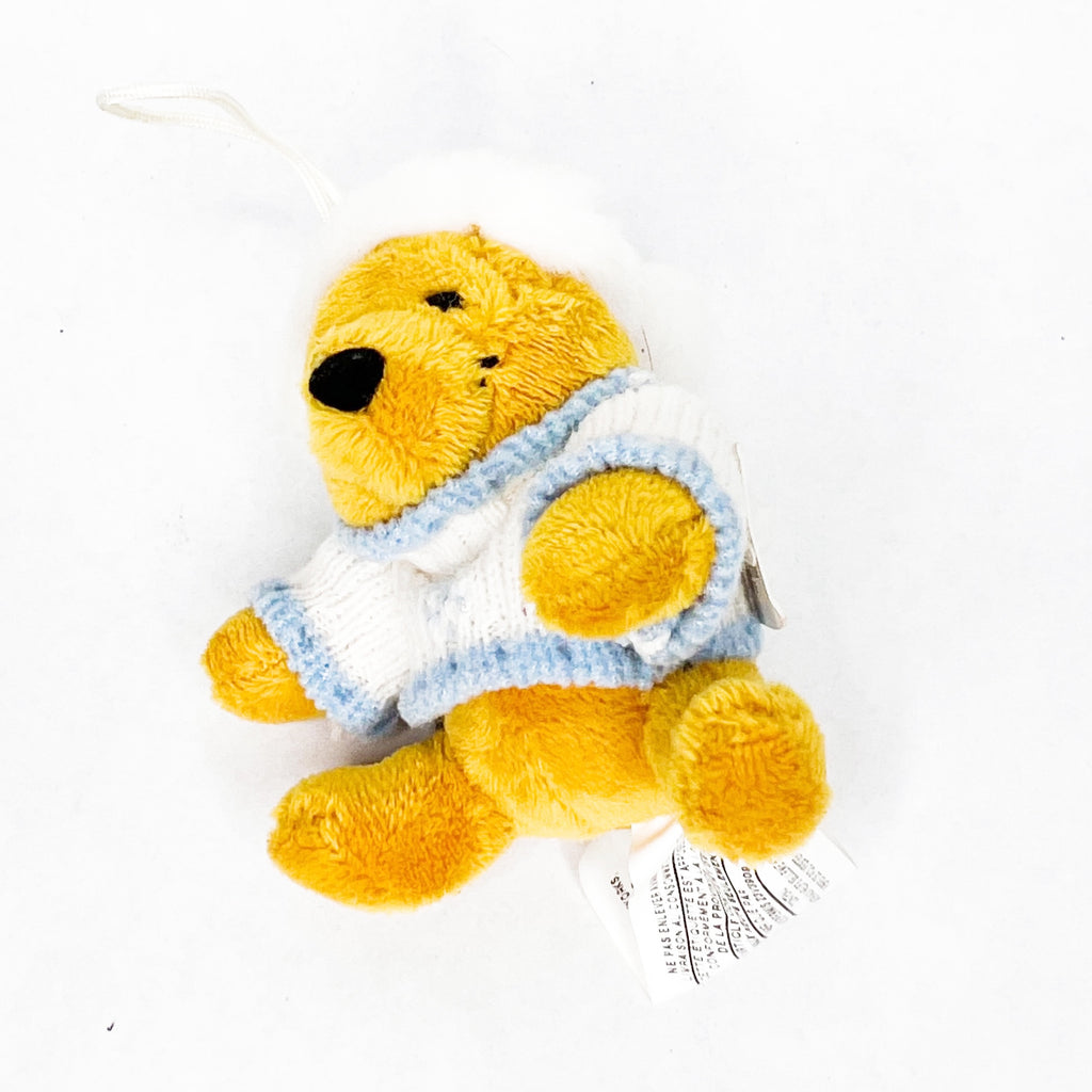Disney Store Winnie the Pooh in Blue & White Sweater and Hat Mini Plush