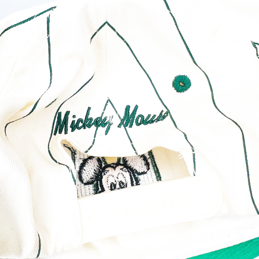 Vintage 90’s Walt Disney Mickey Mouse Back Script M Logo Snapback Cap Hat