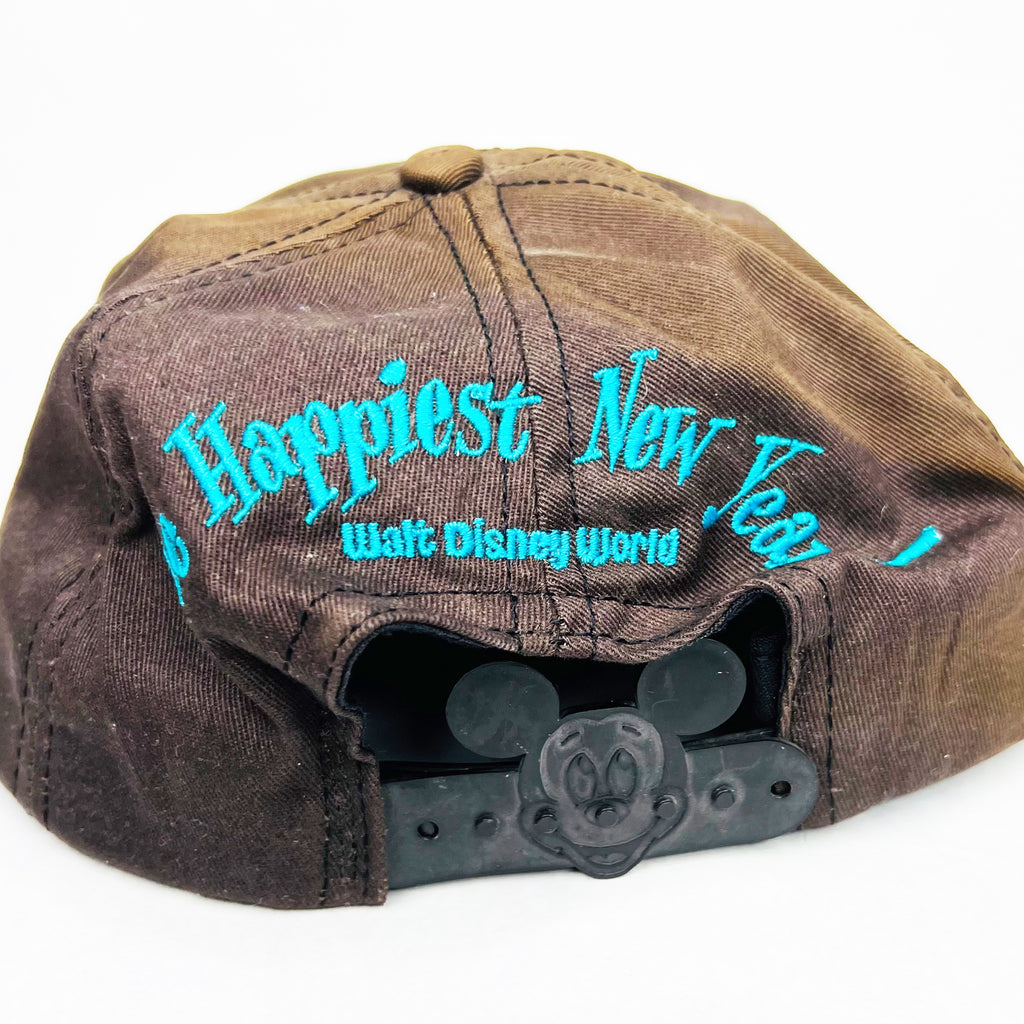 Vintage 1995 Disneyland Mickey Embroidered Graphic Snap Back The Happiest New Year Hat
