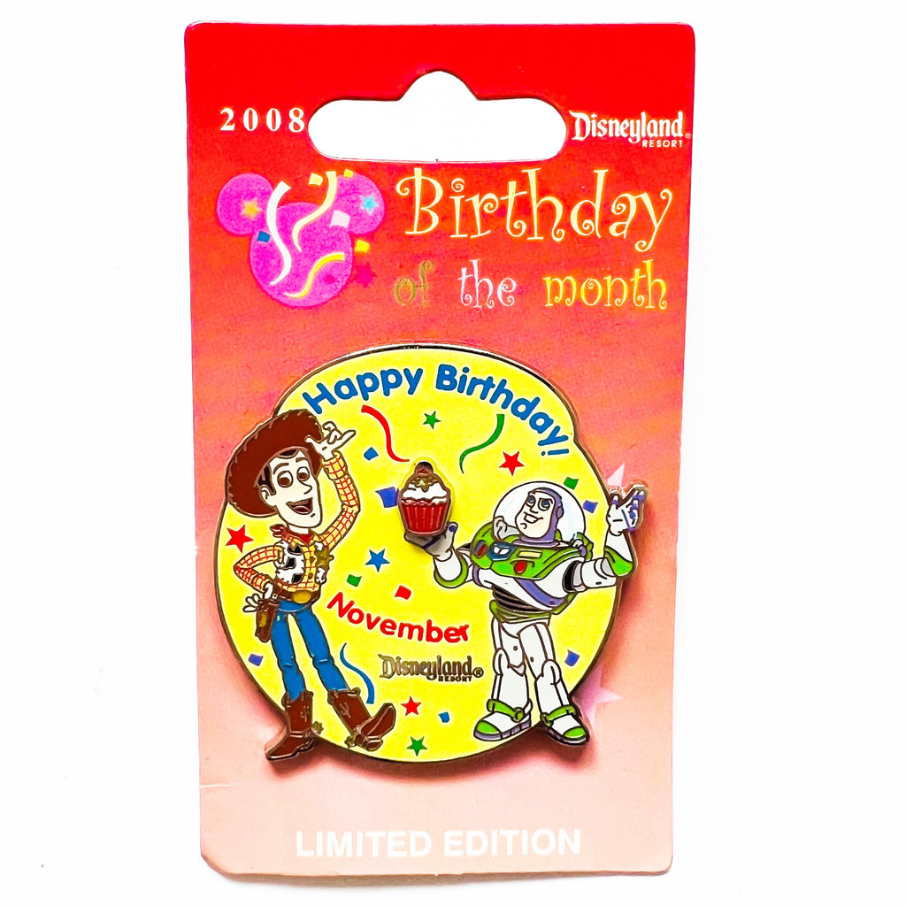 Disney DLR Toy Story Happy Birthday November 2008 Woody and Buzz LE 1000 Pin