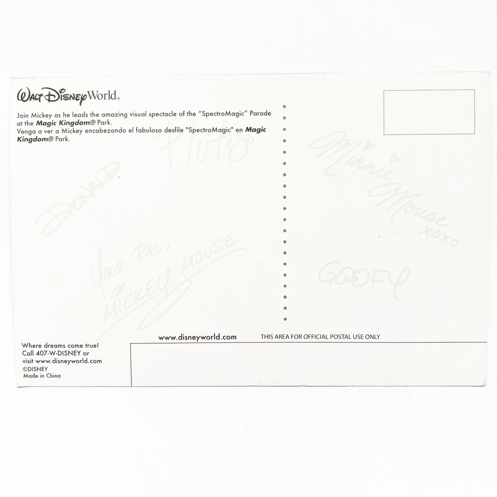 Walt Disney World Spectromagic Parade Magic Kingdom Mickey Minnie Mouse Souvenir Postcard