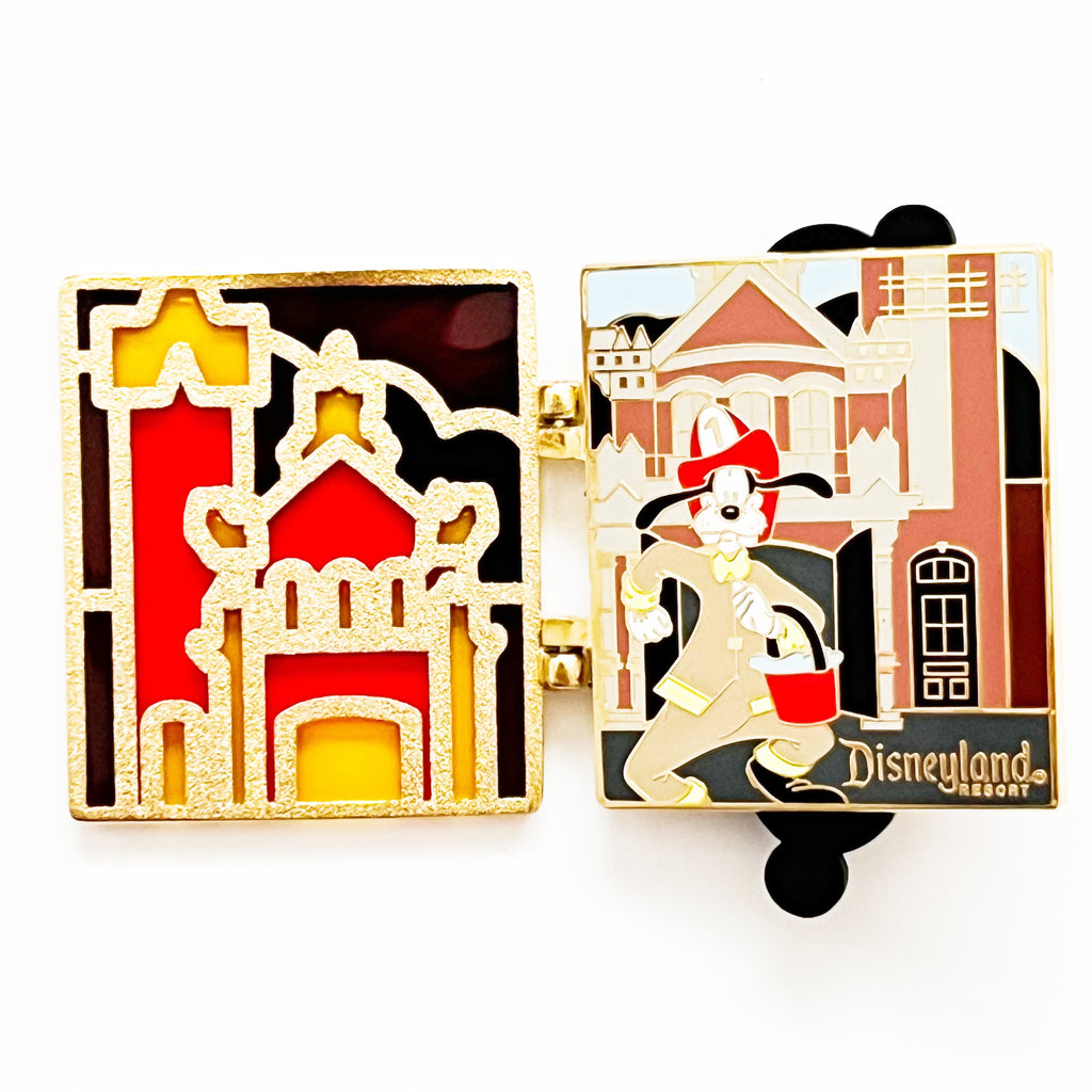 Disney Stained Glass Cast Exclusive Attractions Collection Goofy Firefighter Limited Edition 750 Pin