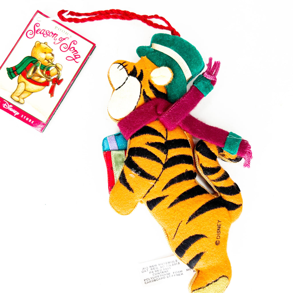 Pooh’s Seasons of Greetings The Disney Store Cloth Fabric Tigger Christmas Holiday Ornament