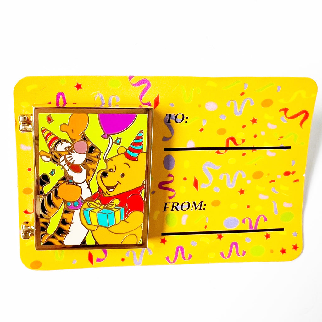 Disney Winnie The Pooh Hinge Happy Birthday Card Tigger Piglet Cast Exclusive Pin
